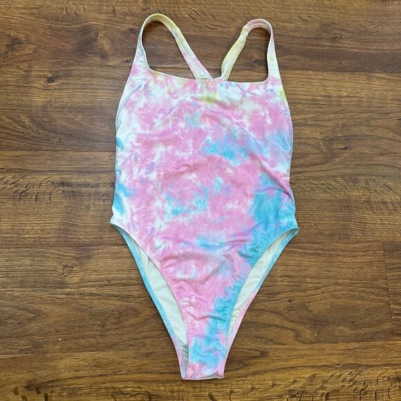 Re/Done Solid & Striped Venice Tie Dye One Piece Swimsuit - Picture 5 of 8